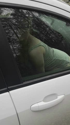 Opened the car door and fucked me in the pussy in the doggy position