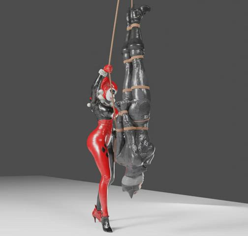 Bondage Gagged Harley Quinn gif