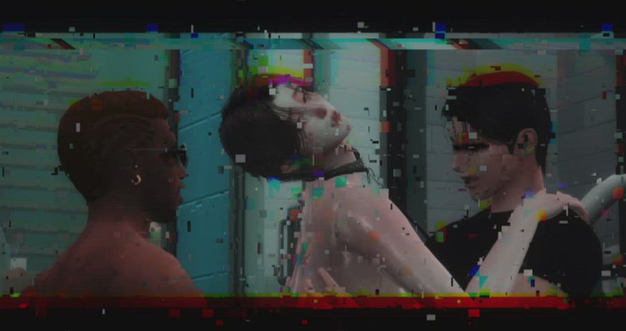 crossdressing femboy swimming pool gif