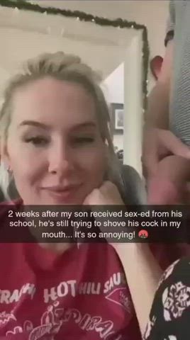 Cockslap MILF Son gif