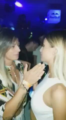 kiss kissing lesbian party gif