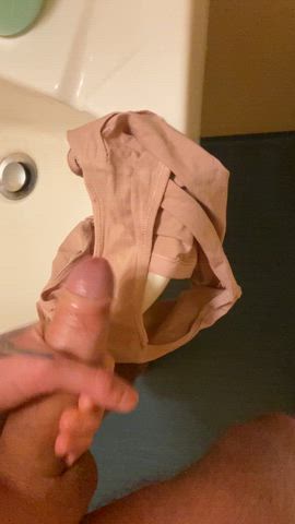 cock cum male masturbation nsfw panties gif