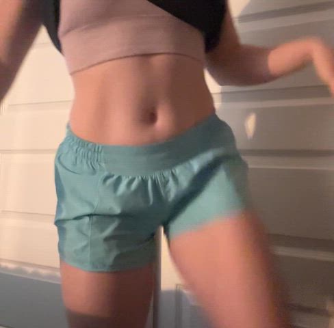 flexible stretching white girl gif