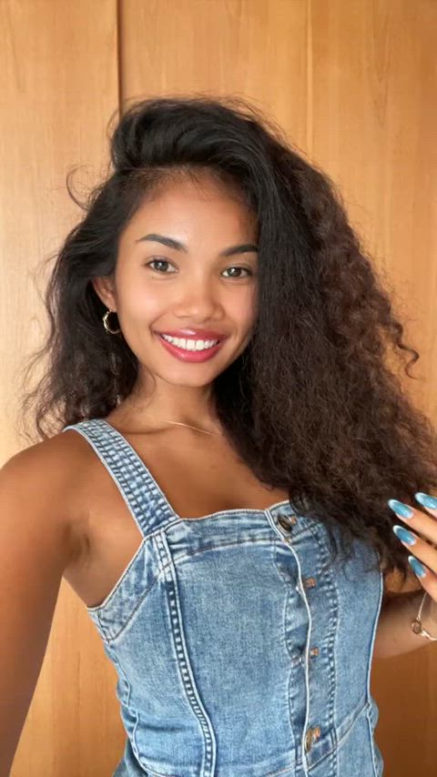 curly hair cute thai gif