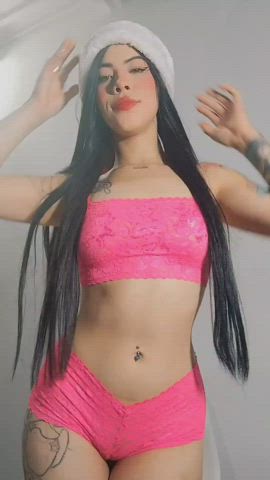 lapdance lingerie long hair sensual small tits tattoo tits white girl gif