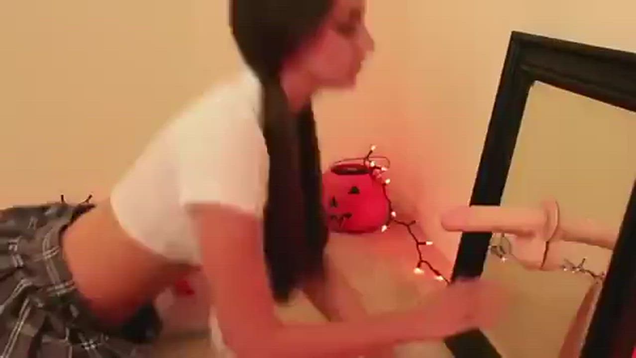 Blowjob Dildo Schoolgirl gif