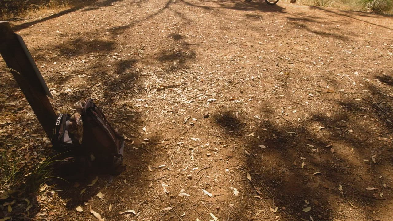 Riding my boyfriend right by the path. Our most daring sex ever!