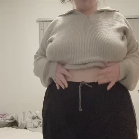 tease teasing tits bbw curvy goth-girls gif