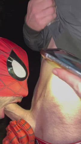 Nerd out to me fucking Spider-Man’s throat!! Where’s all my Marvel nerds at?