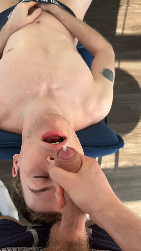 19 years old amateur big dick cumshot facial homemade male masturbation orgasm russian