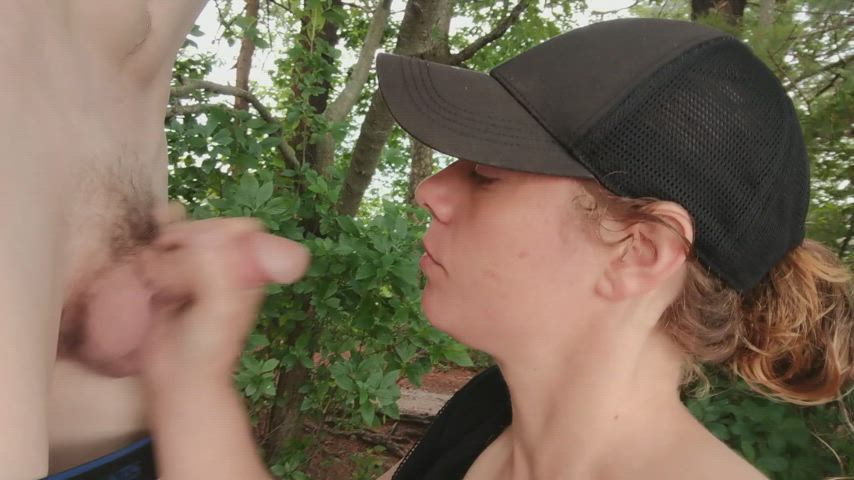 blowjob outdoor public stranger gif