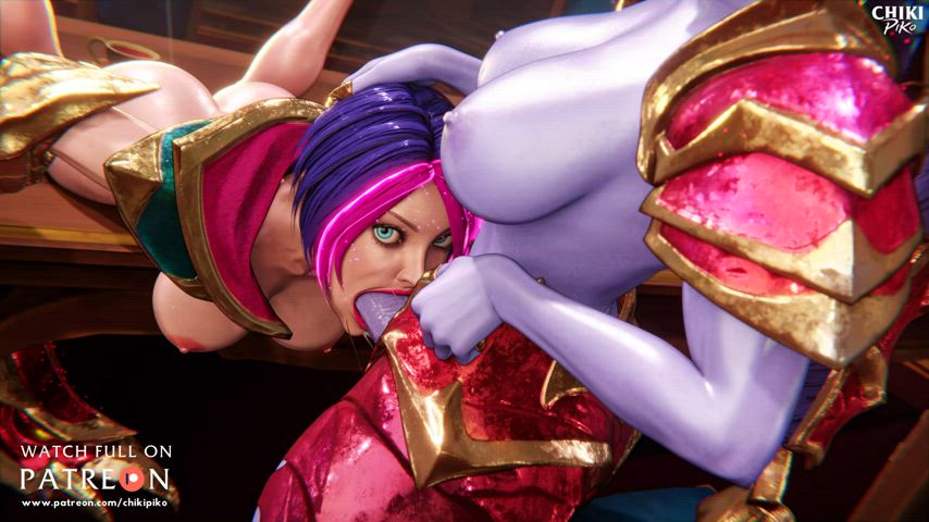 Fiora's blowJob and Shyvana futa (Chikipiko)[League of Legends]