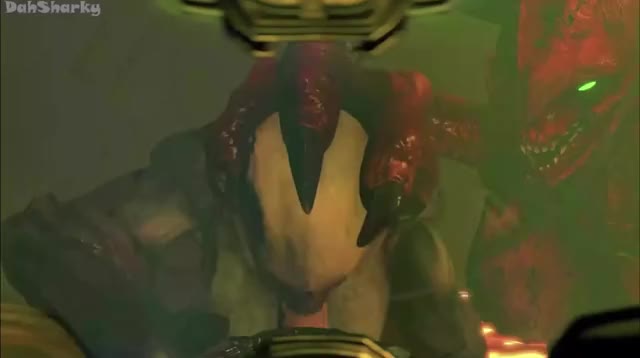 Baroness of hell helping hell lady give doom guy the succ [Doom] (dahsharky)