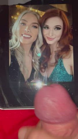Big facial for the sexiest duo QTCinderella and Amouranth