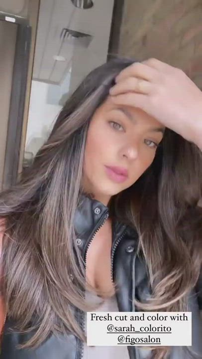 Big Tits Brunette Model gif