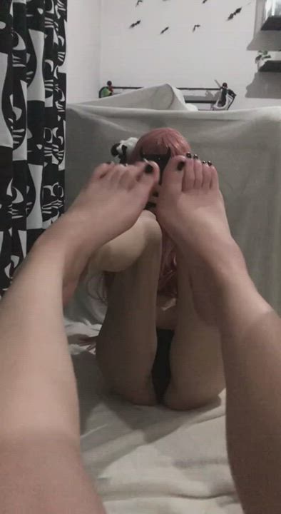 I love opening my legs in front of the mirror