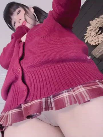 Ass Clothed Flashing Lipstick Petite Pussy Pussy Lips gif