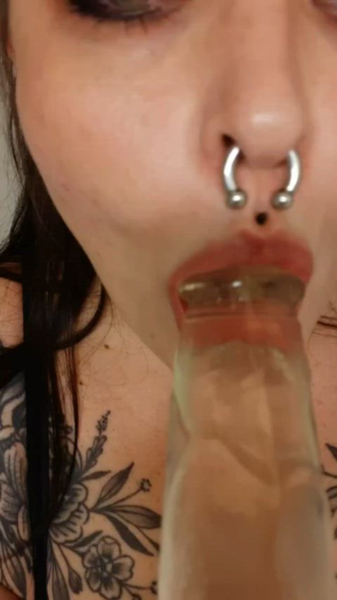 blowjob dildo spit gif