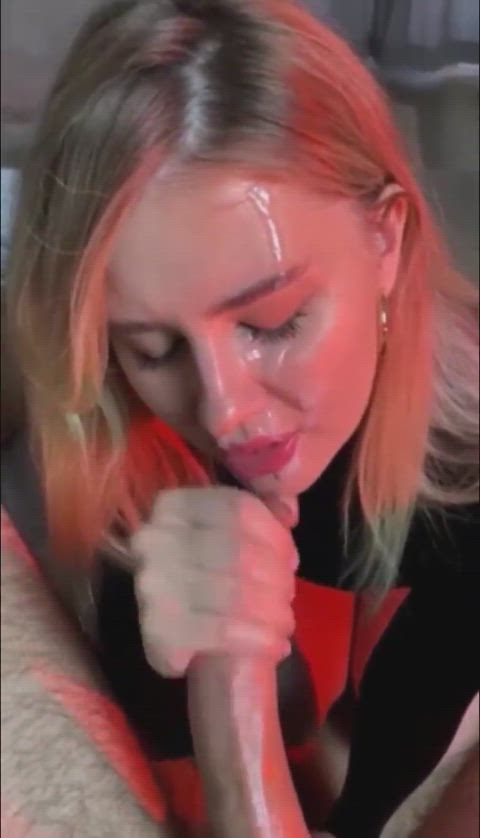 blonde blowjob cum covered fucking cute pov teen blowjobs rough-sex gif
