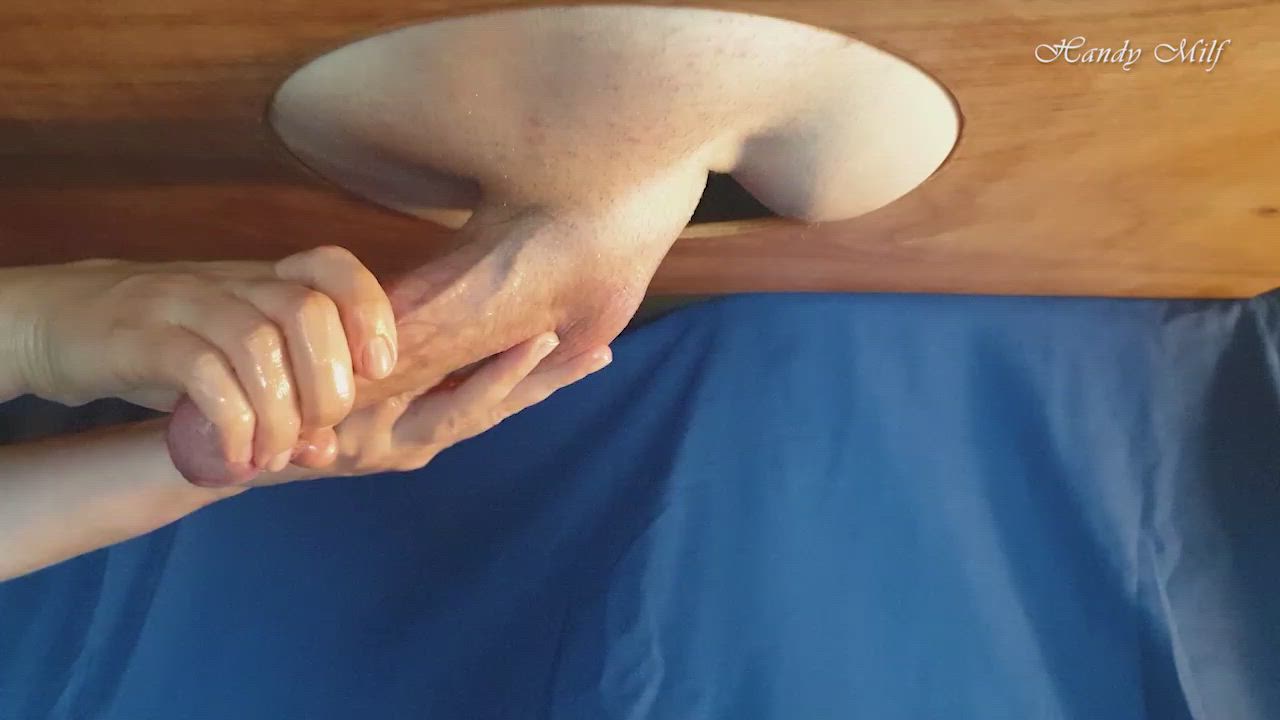 Balls Cock Milking Cumshot Handjob gif