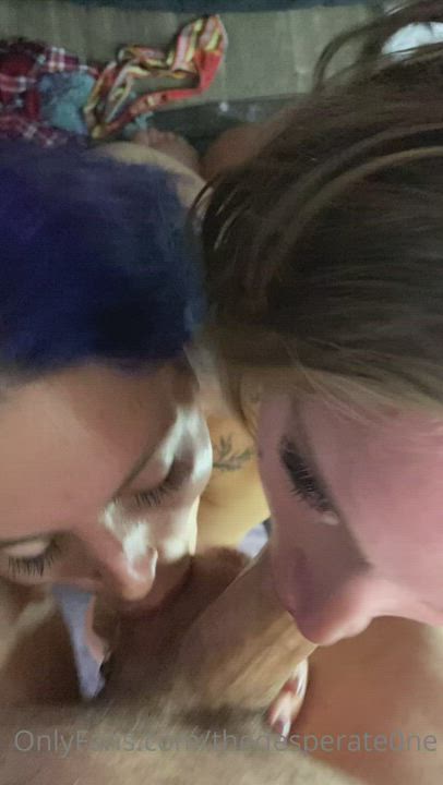 Balls Sucking College Cum Cumshot Double Blowjob Facial gif