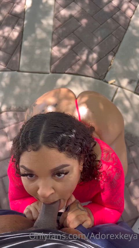 bbc blowjob ebony outdoor gif