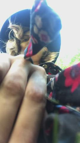 Masturbating Moaning OnlyFans Outdoor Public Short Hair Tall gif