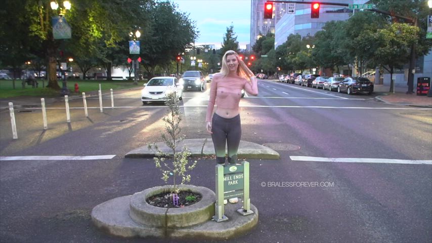 Getting topless in the worlds smallest park
