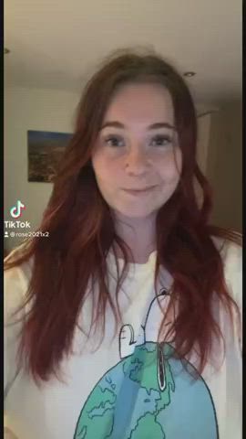 Big Tits Boobs Redhead TikTok Undressing gif