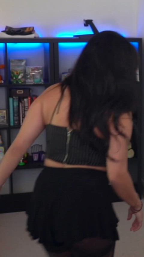 ass bending over skirt slut tights upskirt gif