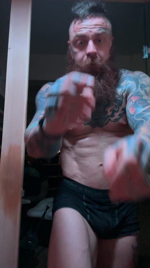 abs muscles tattoo tattooed flexing gif
