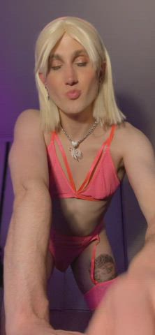 amateur blonde girl dick homemade pmv sissy solo teen tiktok trans gif