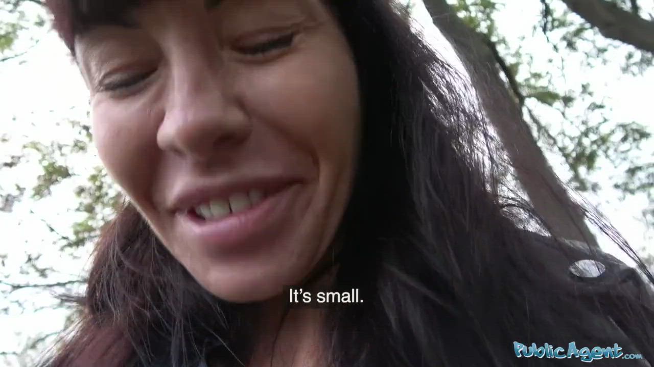 Public Agent Mouthful of cum and fuck for sexy brunette babe Sasha Colibri