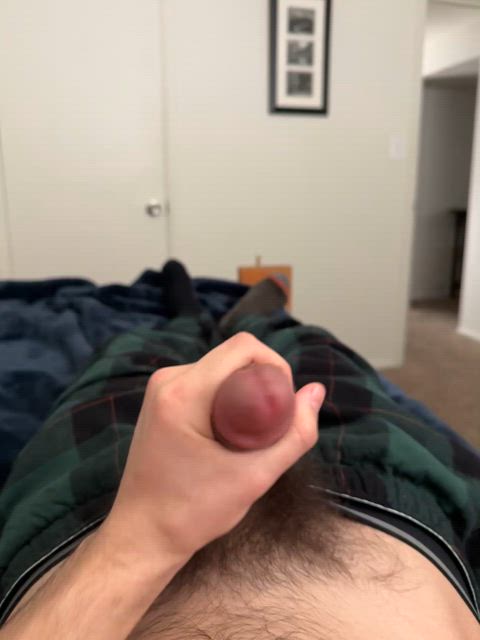 bed faphouse jerk off male masturbation precum solo gif