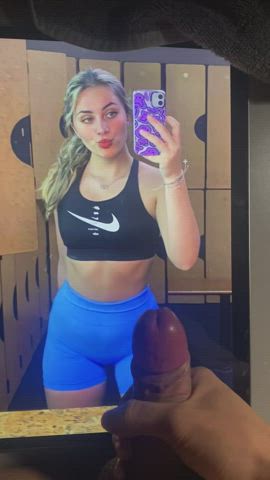 Blonde College Gym gif
