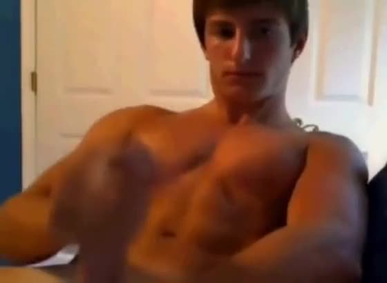 Ripped Muscle Jock Eats his own cum - more @ Gayboy.ca