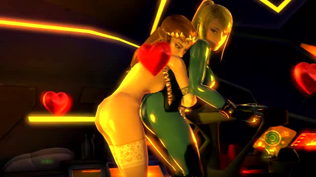 3D Animation Blonde Hentai Lesbians SFM Strap On gif