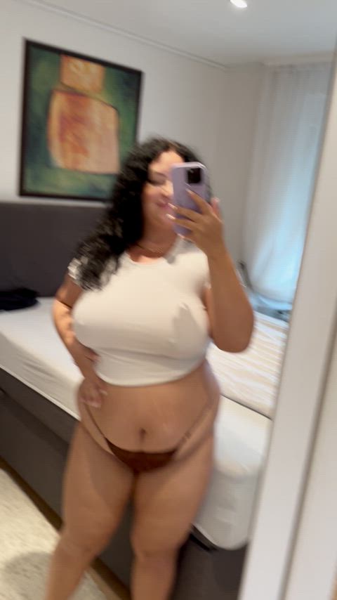 bbw chubby saggy tits gif