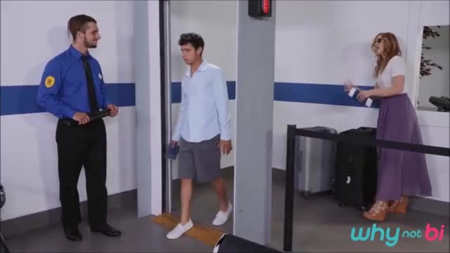 Honeymoon couple get banged by airport security guy