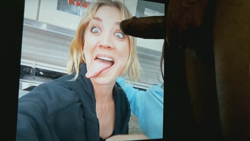 big dick blonde celebrity cumshot facial kaley cuoco long tongue tongue tongue fetish