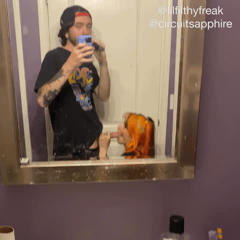we snuck into a bathroom at a party