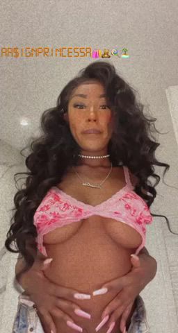 bouncing tits ebony natural tits tits underboob gif