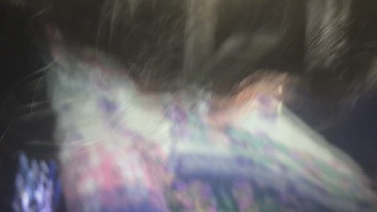 she was sweatin trying to get this thing down