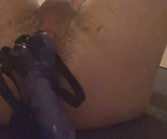Anal Deep Penetration Dildo Extreme Gape Hairy Toy gif
