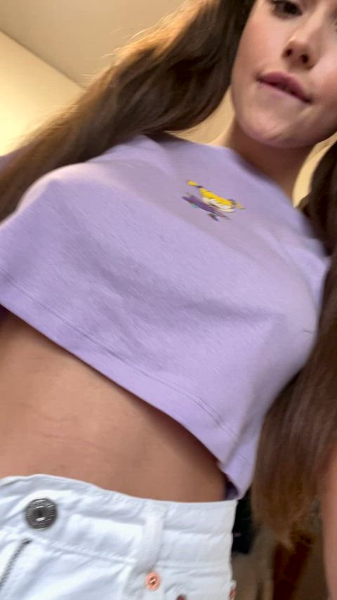 cleavage pigtails underboob gif