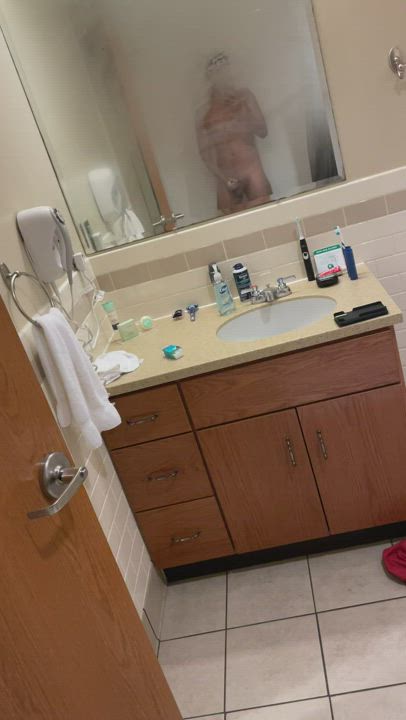 Hispanic Male Masturbation Shower Solo gif