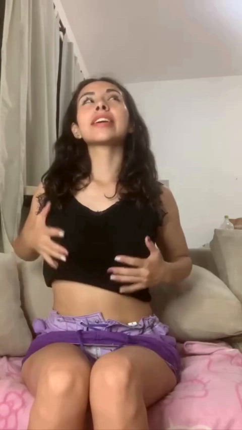 cute surprise tits gif