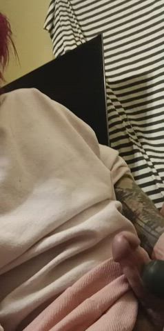 wish someone was playing with my girl cock right now </3