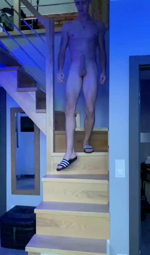 cock hard naked nude shaking twink gif