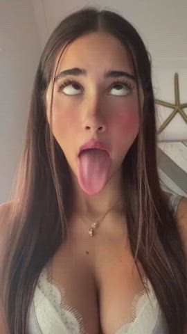 ahegao teen tongue fetish gif
